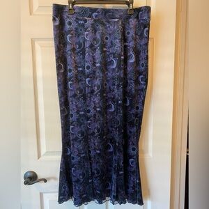 Hot Topic Dark Purple Celestial mermaid Maxi Skirt